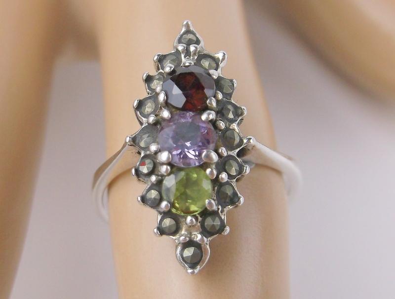 Stunning Vintage Sterling Silver Gemstone Ring 7 (1 of 1)