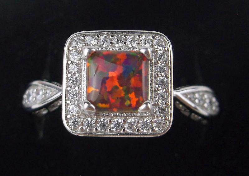 Stunning Boxed Sterling Silver Red Opal Ring 9 (1 of 4)