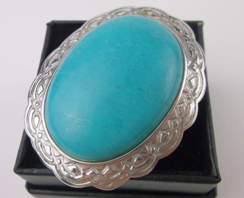 Stunning Large Boxed Sterling Silver Turquoise Pendant (1 of 2)