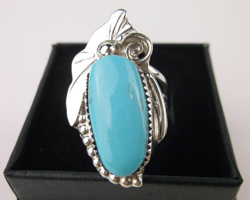 Navajo Shirley Ray Sterling King Turquoise Ring 7.5 (1 of 2)