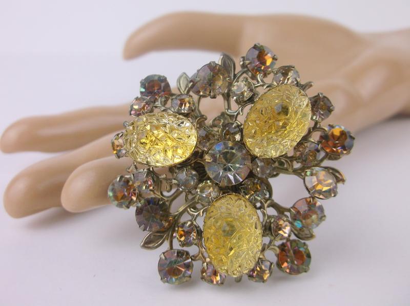 Gorgeous Antique 1950s Rhinestone Brooch (1 of 3)
