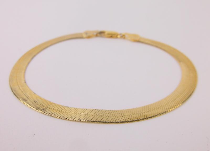 New Gold Over Sterling Chain Bracelet 7.5": Solid Sterling Silver Guaranteed, in Brand New Never Worn Condition.