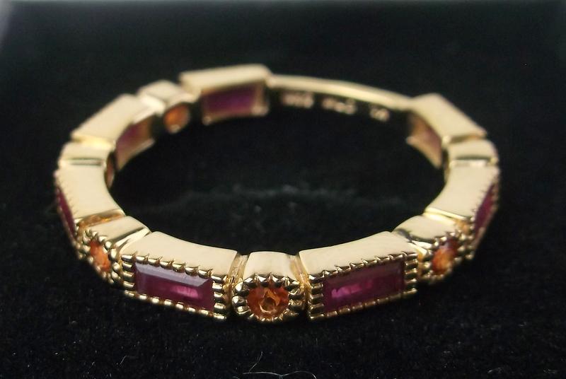Stunning Boxed Gold Over Sterling Ruby Topaz Ring 8 (1 of 3)