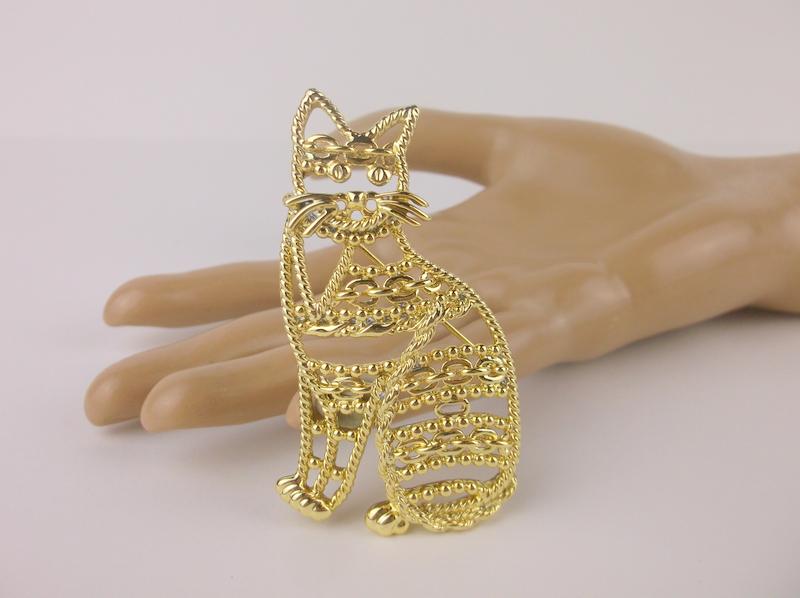 Stunning Vintage Large Cat Brooch Mint (1 of 2)