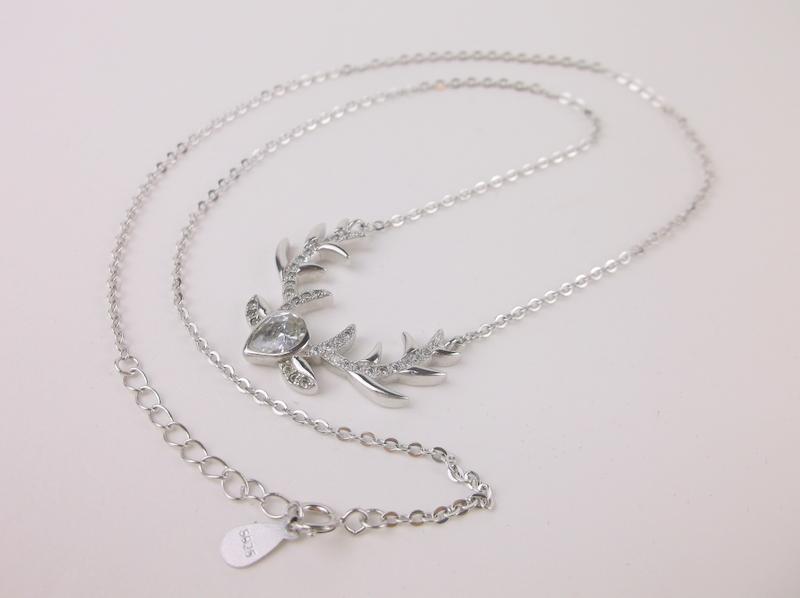 New Sterling Silver Stag Deer Necklace 18" (1 of 1)