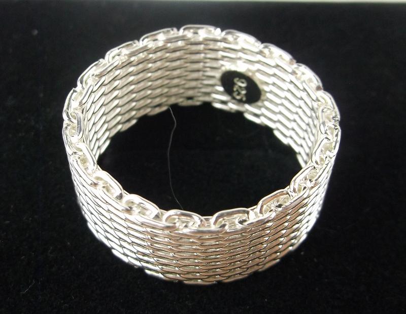 New Sterling Silver Mesh Ring Size 9 (1 of 2)