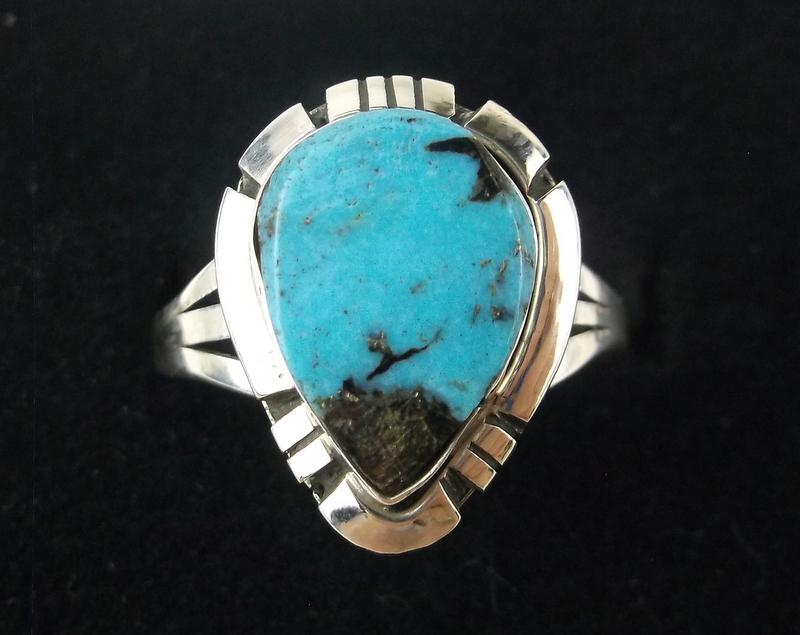 Calvin Spencer Navajo Sterling Silver Turquoise Ring 8 (1 of 2)