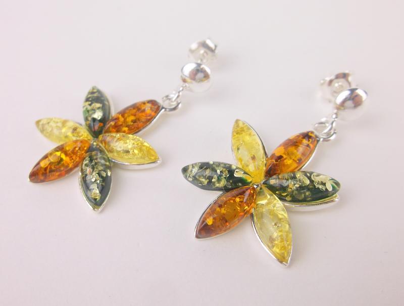 New Sterling Silver Genuine Amber Earrings (1 of 1)