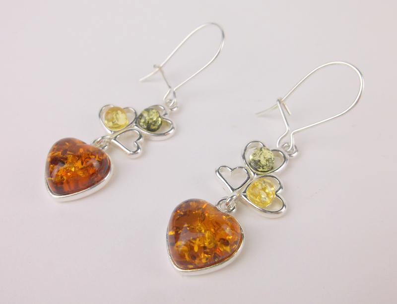 New Sterling Silver Genuine Amber Earrings (1 of 1)