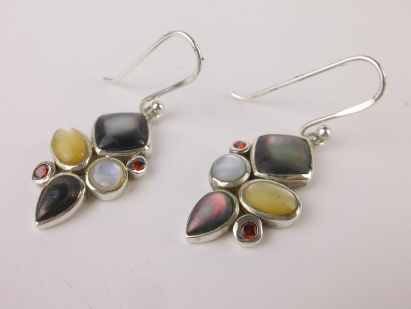 Stunning Sterling Silver Abalone Shell Earrings (1 of 1)