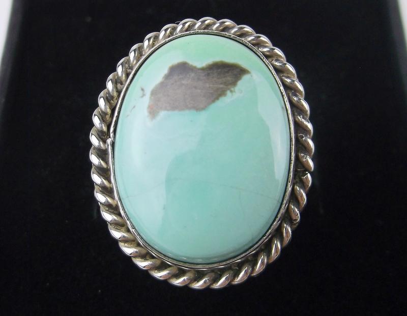 Navajo Scott Skeets Sterling Carico LK Turquoise Ring 7 (1 of 2)