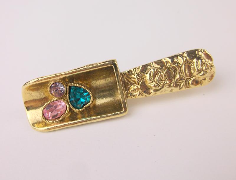 Stunning Gemstone Scoop Rhinestone Brooch (1 of 1)