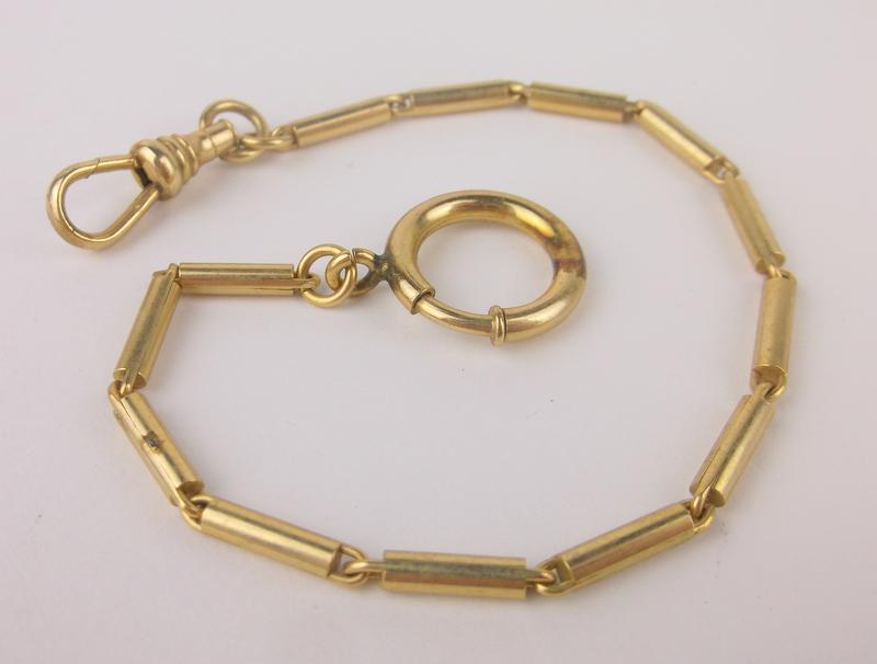 Antique 1930s NOS 12kt GF Pocket Watch Chain 8" (1 of 1)