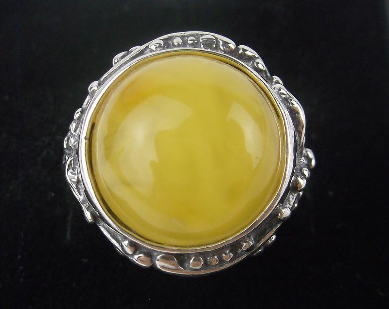 New Boxed Sterling Silver Genuine Amber Ring 7 (1 of 2)