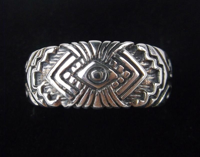 Allen Lee Navajo Sterling Silver Design Ring 6.5 (1 of 3)