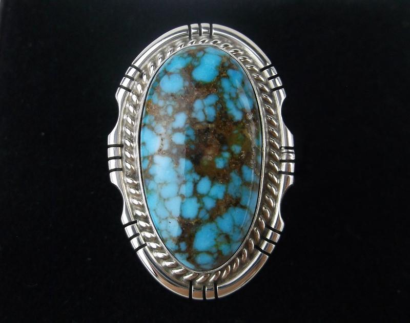 Navajo Dave Skeets Sterling Silver Turquoise Ring 8 (1 of 3)