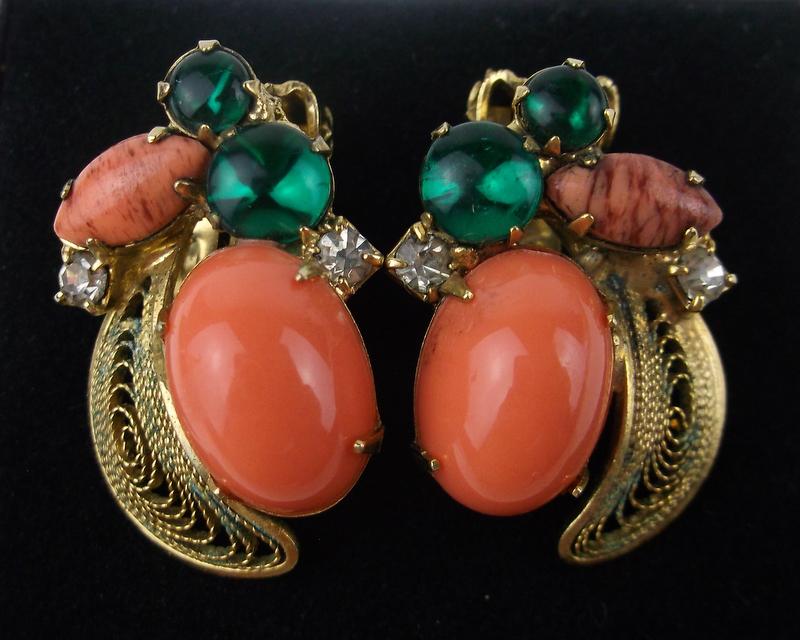 Stunning Antique 1950s Rhinestone Earrings (1 of 3)