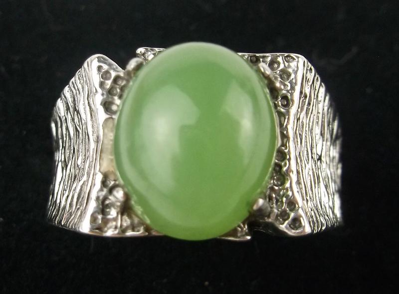 Stunning Antique Boxed Sterling Silver Jade Ring 9 (1 of 4)