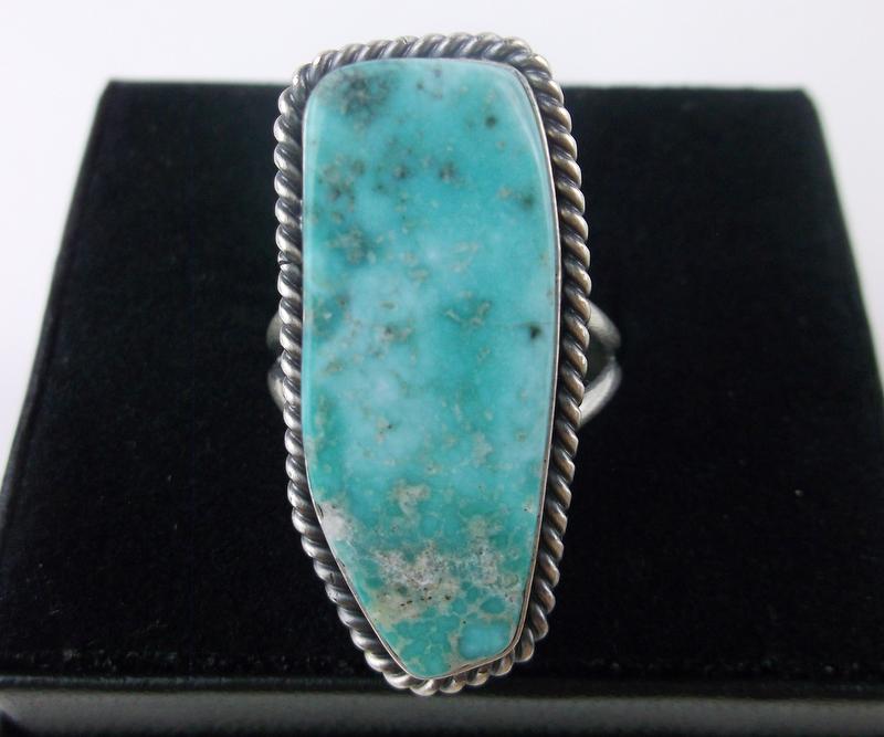 Eli Skeets Navajo Sterling Silver Turquoise Ring 8 (1 of 3)