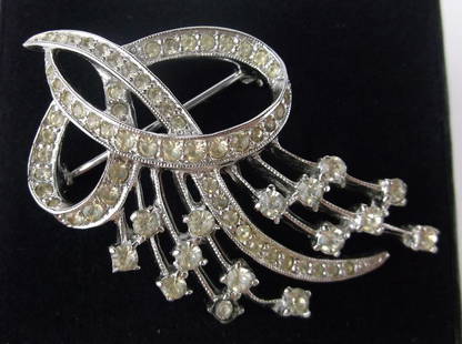 Mint Antique 1950s Rhinestone Brooch: Mint Condition, In Like New Condition, Perfect