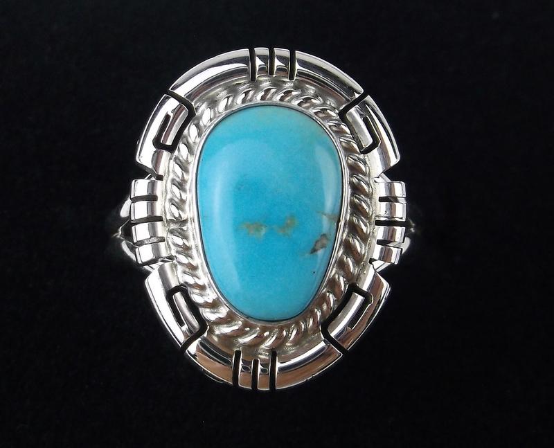 Navajo Dave Skeets Sterling Sleep Beauty Turq Ring 8: x Boxed Genuine Navajo Handmade Solid Sterling Silver in Brand New Condition. Stunning Ring.