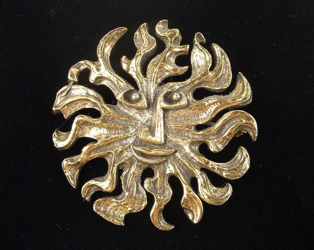 Mint Vintage Zentall Sun Face Brooch