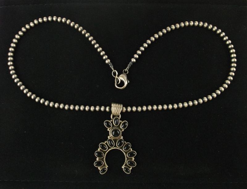 Navajo Dan Dodson Sterling Squash Blossom Necklace 18" (1 of 5)