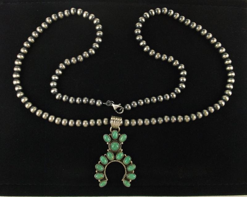 Navajo Dan Dodson Sterling Squash Blossom Necklace 24" (1 of 6)