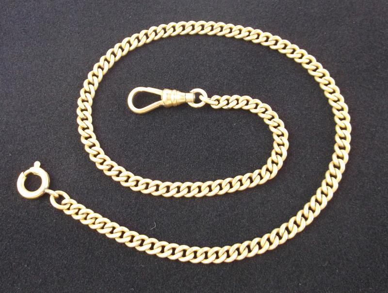 Mint Heavy 1920s 12kt GF Pocket Watch Chain 13" (1 of 2)