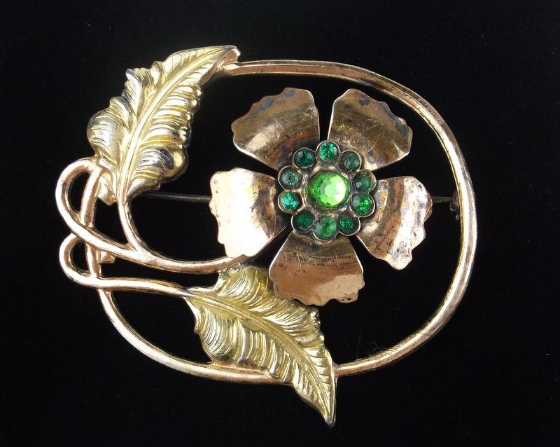 Large Antique 1930s Sterling Silver Brooch (1 of 3)