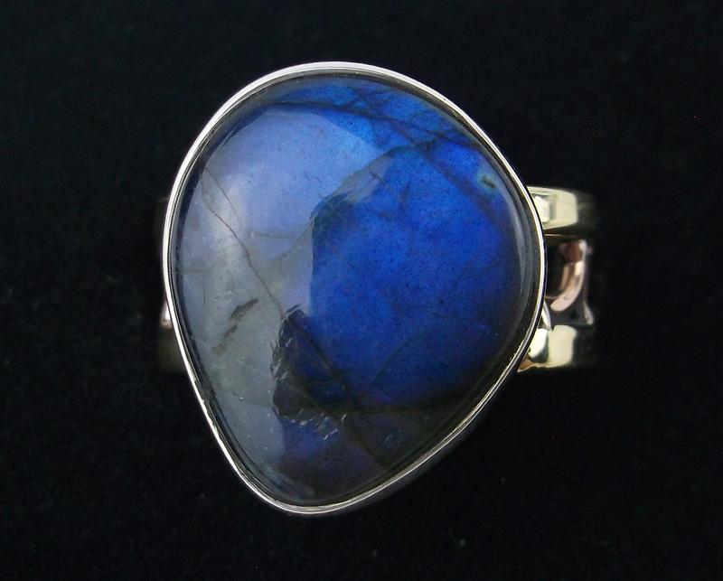 Stunning Boxed Sterling Copper Labradorite Ring 6: Guaranteed Solid 925 Sterling Silver, in Excellent Condition