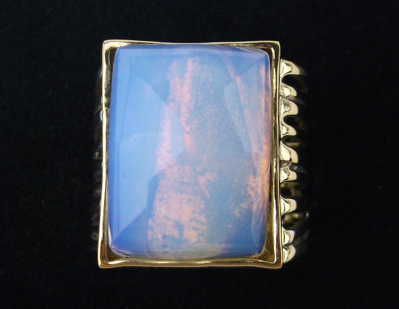 Stunning Boxed LRM Israel Gold Over Sterling Ring 7 (1 of 3)