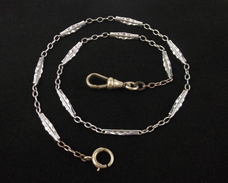 Gorg Antique 1920s Art Deco Pocket Watch Chain 15": beautiful condition