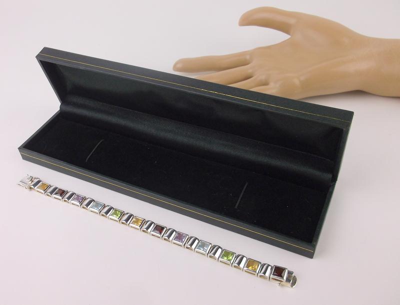 Boxed Designer Sterling Silver Gemstone Bracelet 7.5" (1 of 6)