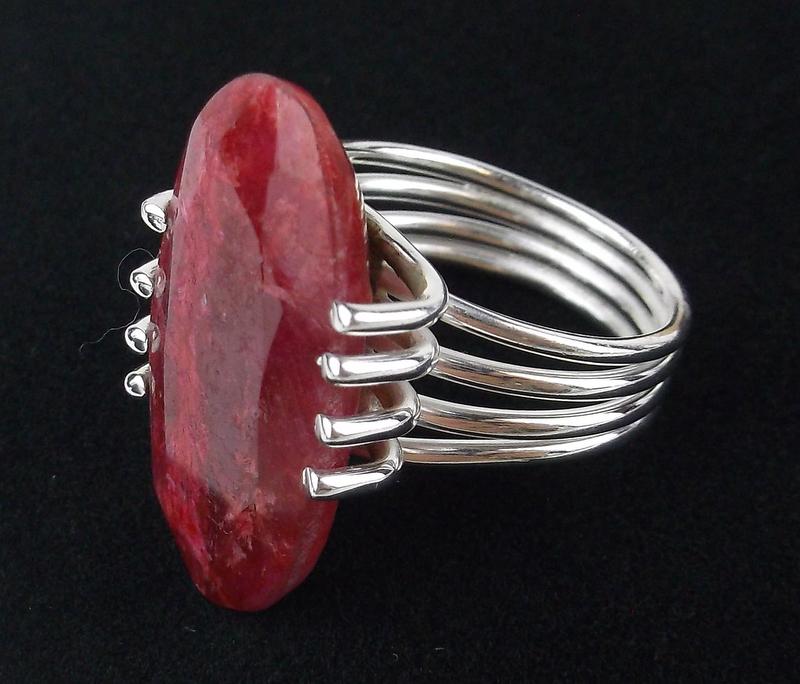 New Boxed Sterling Silver 16ct Ruby Ring 7 Large (1 of 2)
