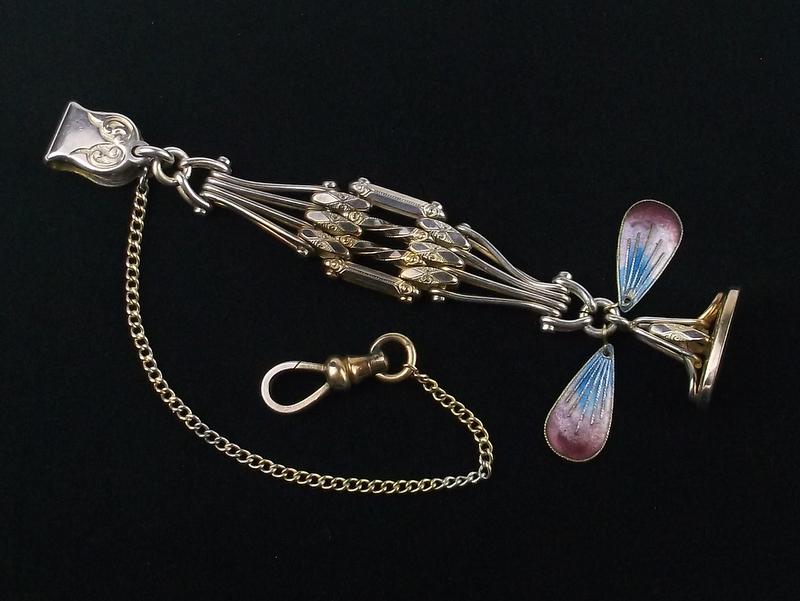 Incredible 1903 12kt GF Pocket Watch Chain 9" Thick (1 of 6)