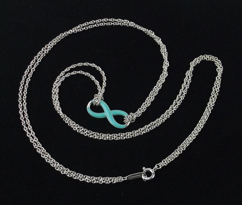 Mint Tiffany & Co Sterling Silver Infinity Necklace 18" (1 of 6)