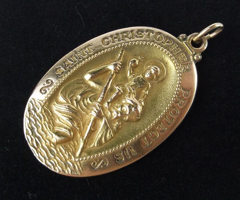 Antique 12kt GF St Christopher Raphael Pendant Stunn: excellent condition
