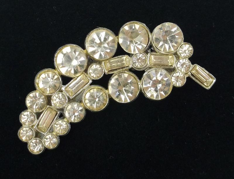 Gorgeous Antique 1930s ANN Rhinestone Brooch: excellent condition