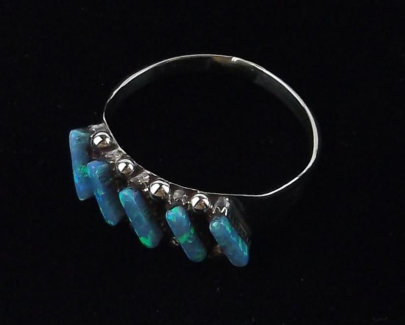 Zuni Lee Tucson Sterling Silver Fire Opal Ring 7 (1 of 3)