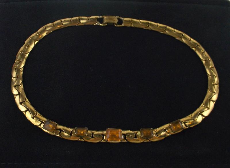 Antique 1950s Coro Craft Rhinestone Necklace 16" (1 of 4)