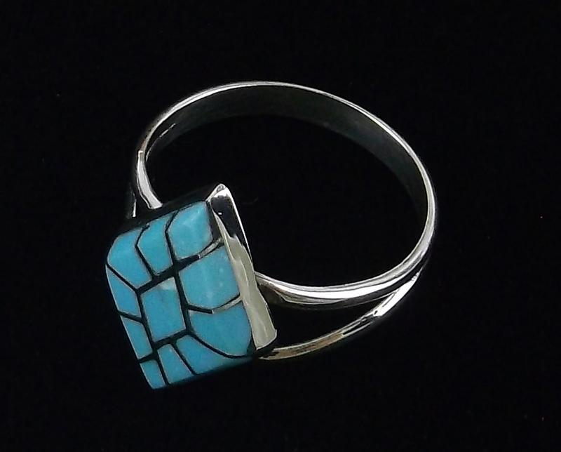 Zuni Constance Epaloose Sterling Turquoise Ring 8 (1 of 3)