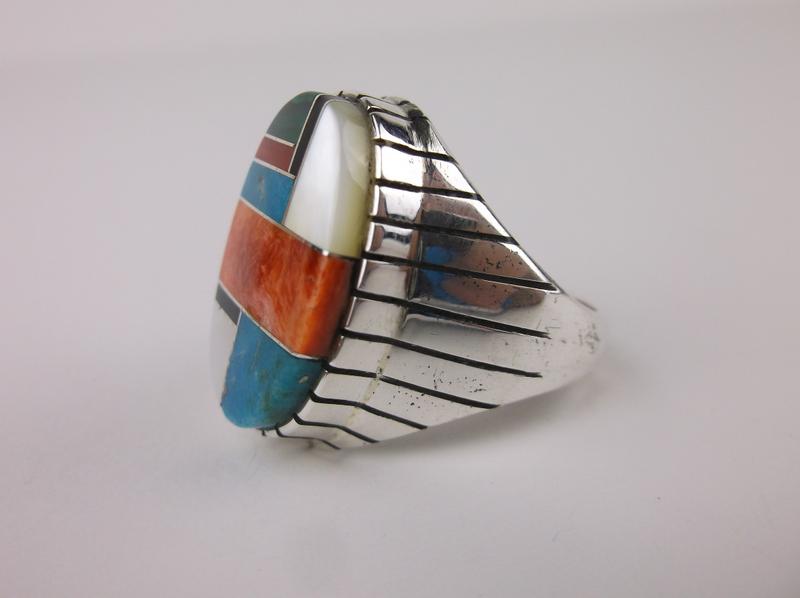 Huge Navajo Ray Jack Sterling Multi Stone Ring 10 (1 of 2)