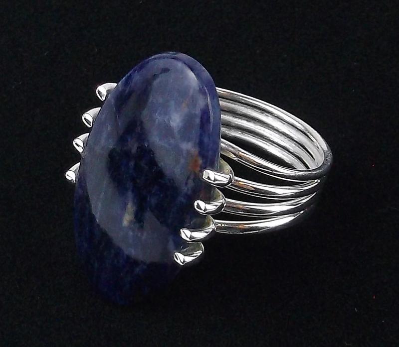 New Boxed Sterling Silver Lapis Ring Size 7 (1 of 2)