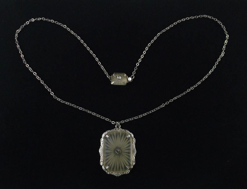Mint 1920s Art Deco Rhinestone Necklace 16" Antique (1 of 2)