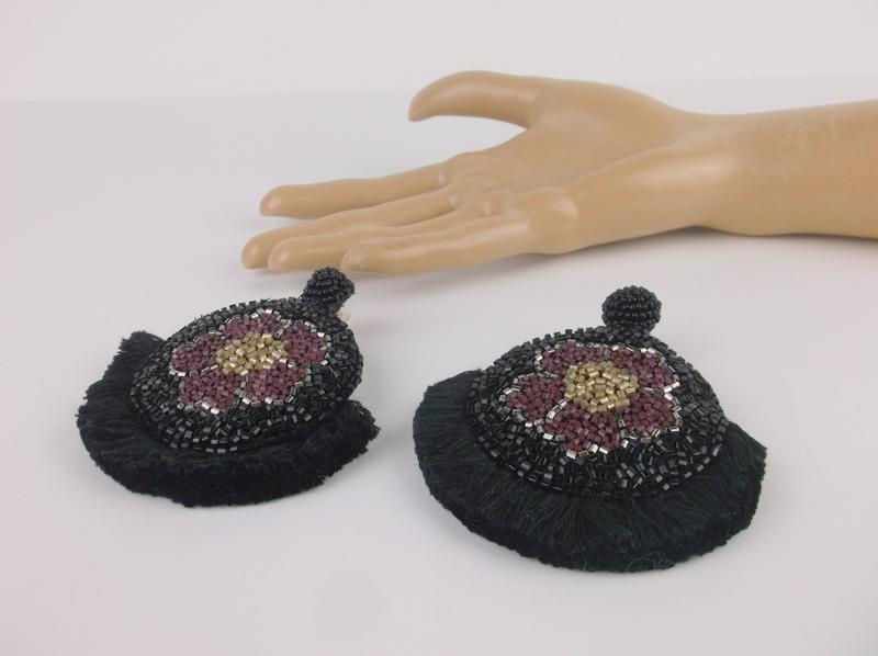 Stunning Large Olivia Dar Beaded Fringe Earrings Stud (1 of 5)