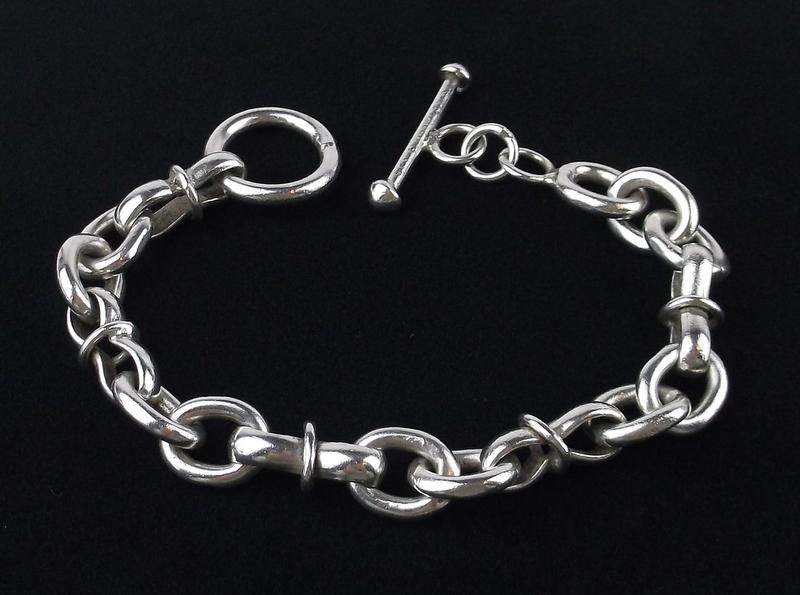 Stunning Thick Heavy Sterling Silver Chain Bracelet 8" (1 of 3)