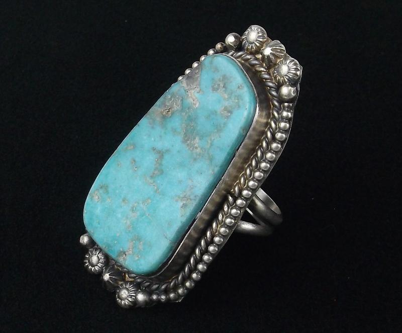 Navajo Scott Skeets Sterling Red Mtn Turquoise Ring 7 (1 of 3)