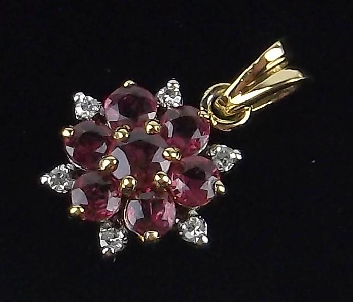 New 14kt Gold Diamond Ruby Pendant (1 of 2)