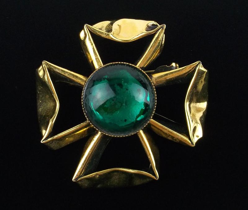 Mint Antique 1960s Rhinestone Cross Brooch (1 of 3)